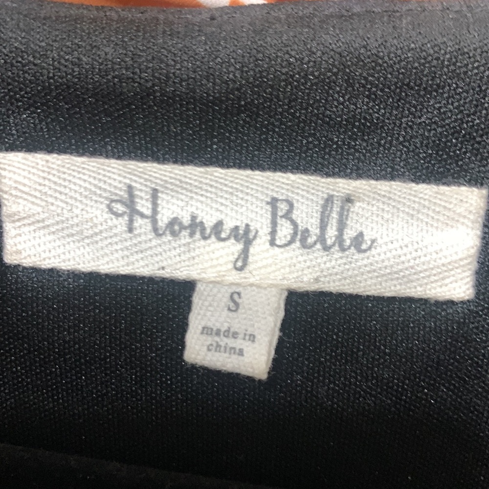 Honey Belle black floral, long sleeve, velvet romper - Picture 3 of 3